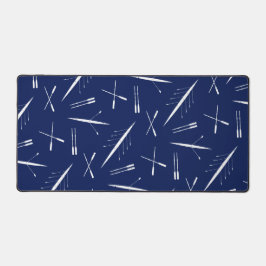 Roeibootpatroon, stijlvol marineblauw en wit bureaumat