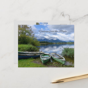 Roeiboten aan het meer - Allgäu Briefkaart