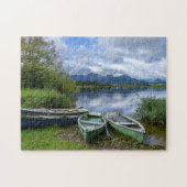 Roeiboten aan het meer - Allgäu Legpuzzel (Horizontaal)