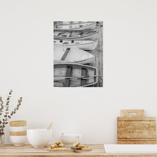 Roeiboten aangemeerd Classic Nautical Poster (Keuken)