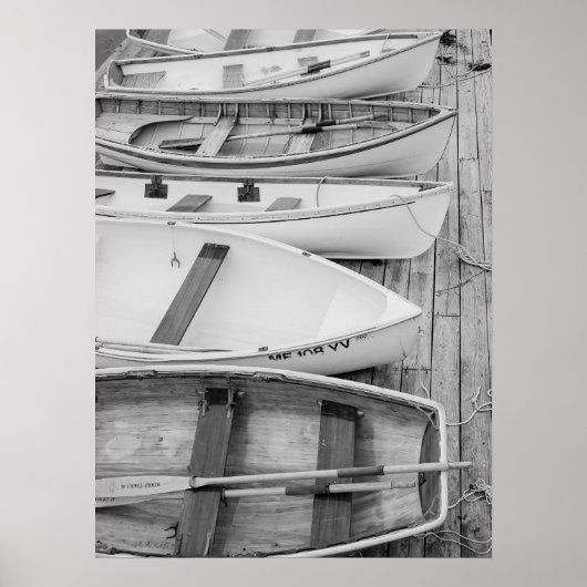 Roeiboten aangemeerd Classic Nautical Poster (Voorkant)