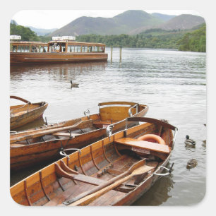 Roeiboten: Derwentwater, Cumbria Vierkante Sticker