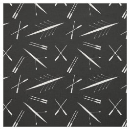 Roeiboten en riemen Zwart-wit Patroon Stof