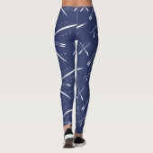 Roeiboten en roeiriemen Navy Blauw en Wit Leggings (Achterkant)