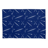 Roeiboten en roeiriemen Navy Blauw en Wit Patroon Kussensloop (Voorkant-Links)