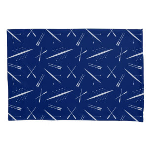 Roeiboten en roeiriemen Navy Blauw en Wit Patroon Kussensloop