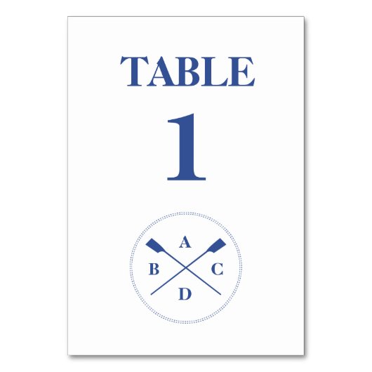 Roeien gekruiste riemen initialen waterig kaart (Voorkant)