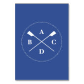 Roeien gekruiste riemen monogram blauw kaart (Achterkant)