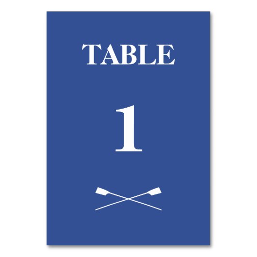 Roeien gekruiste riemen monogram blauw kaart (Voorkant)