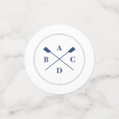 Roeien gekruiste roeispanen marine initialen confetti (Kleine voorkant)