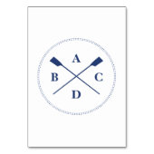 Roeien gekruiste roeispanen marine initialen kaart (Achterkant)