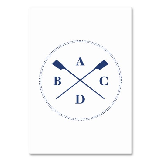 Roeien gekruiste roeispanen marine initialen kaart (Achterkant)