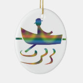 Roeien in een kleine boomgaard keramisch ornament (Rechts)