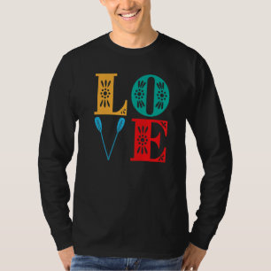 Roeien Liefde Retro Vintage Kleuren T-shirt