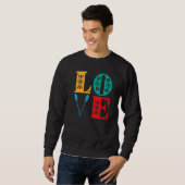 Roeien Liefde Retro Vintage Kleuren Trui (Voorkant volledig)