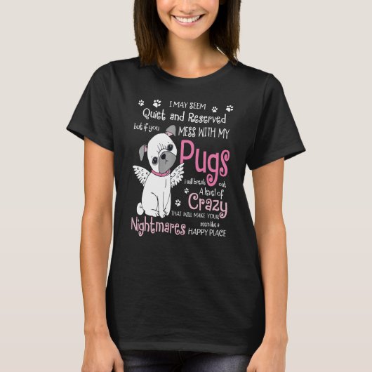 Roeien met mijn Pugs Pug Dog T-shirt (Voorkant)