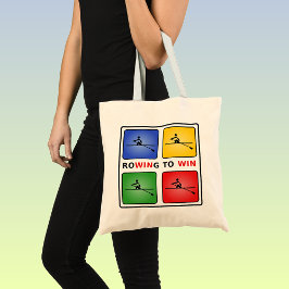 Roeien om vier kleuren sporten te winnen tote bag
