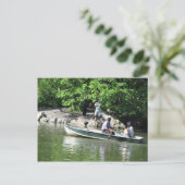 Roeien op het meer briefkaart (Staand voorkant)