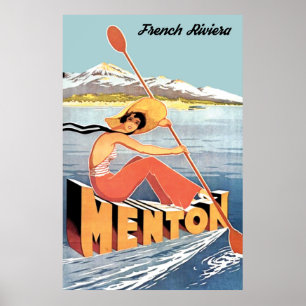 Roeien op Menton Poster
