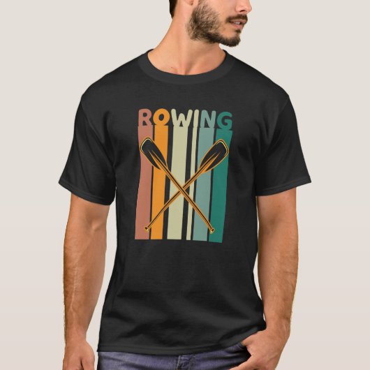 Roeien Retro Vintage Zonsondergang T-shirt (Voorkant)