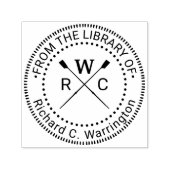 Roeien Roeiers Bemanning 3 Beginletters Bibliothee Zelfinktende Stempel (Design)