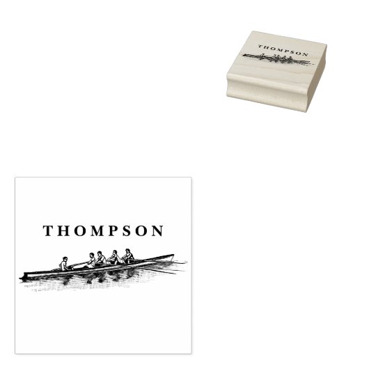 Roeien Roeiers Bemanning Team Watersporten Rubberstempel (Gestempeld)