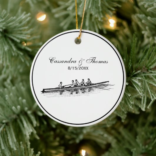 Roeien Roeiers Ploeg Team Watersport Keramisch Ornament (Boom)