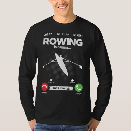 Roeien roept ik moet gaan kano kajak boot hobby t-shirt (Voorkant)