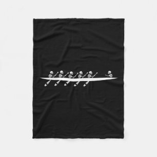 Roeien Skelet Roeiboten Peddel Stuurman Halloween Fleece Deken