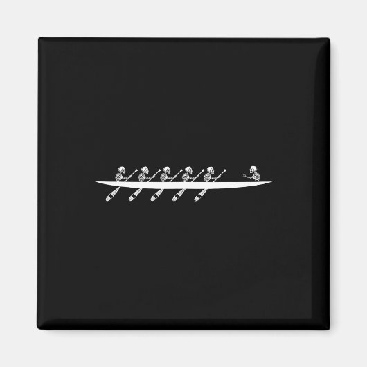 Roeien Skeleton Row Boats Paddle Coxswain Hallowee Magneet (Voorkant)
