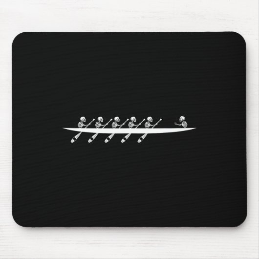 Roeien Skeleton Row Boats Paddle Coxswain Hallowee Muismat (Voorkant)