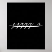 Roeien Skeleton Row Boats Paddle Coxswain Hallowee Poster (Voorkant)
