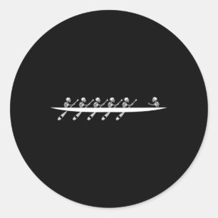 Roeien Skeleton Row Boats Paddle Coxswain Hallowee Ronde Sticker