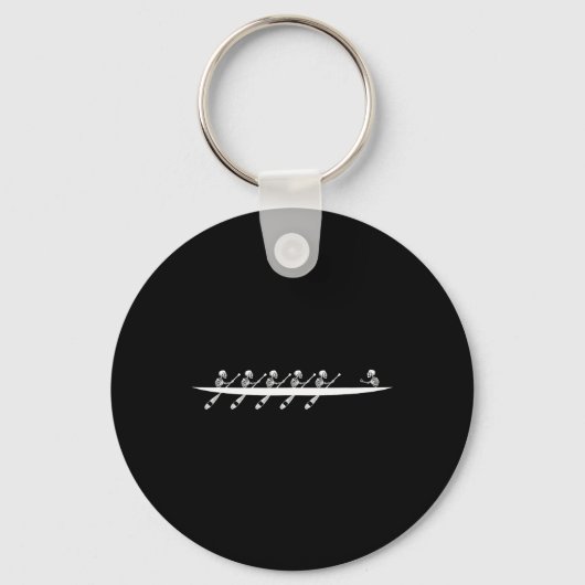 Roeien Skeleton Row Boats Paddle Coxswain Hallowee Sleutelhanger (Voorkant)