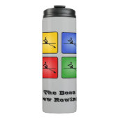 Roeien vier kleuren crew jouw tekst thermosbeker (Voorkant)