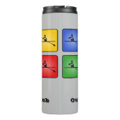 Roeien vier kleuren crew jouw tekst thermosbeker (Achterkant)