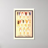 Roeiend College Crews Roeiers en riemen Canvas Afdruk (Voorkant)