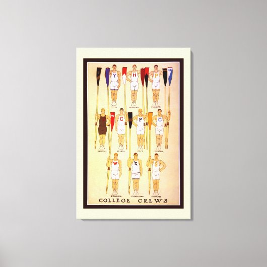 Roeiend College Crews Roeiers en riemen Canvas Afdruk (Voorkant)