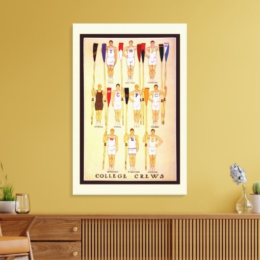 Roeiend College Crews Roeiers en riemen Canvas Afdruk (Insitu (Woonkamer))