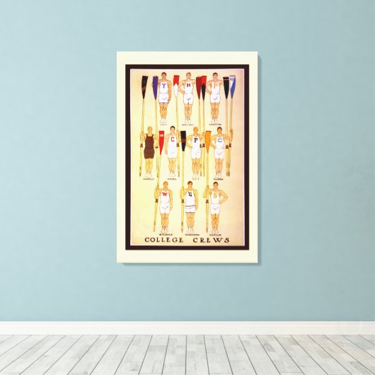 Roeiend College Crews Roeiers en riemen Canvas Afdruk (Insitu (Houten vloer))