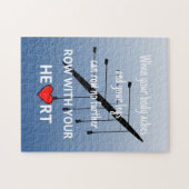 Roeiend motivatie citaat blauw legpuzzel (Horizontaal)