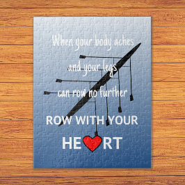 Roeiend motivatie citaat blauw legpuzzel
