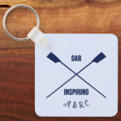 Roeiend sleutelhanger gekruist roeispanen initiale (Voorkant)