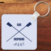 Roeiend sleutelhanger gekruist roeispanen initiale (Achterkant)