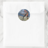 Roeiende Dinosaurus Jurassic Park Naam Mooi Ronde Sticker (Tas)