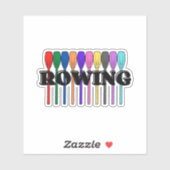 Roeiende kleurrijke riemen Sticker (Vel)