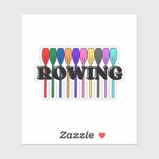 Roeiende kleurrijke riemen Sticker (Vel)