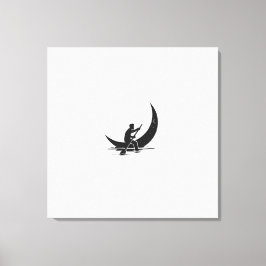 "Roeiende Maan" Canvas