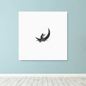 "Roeiende Maan" Canvas Afdruk (Insitu (Houten vloer))