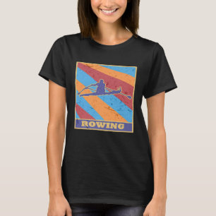 Roeiende Retro Kleuren Boot Kano Rower Root Root T-shirt